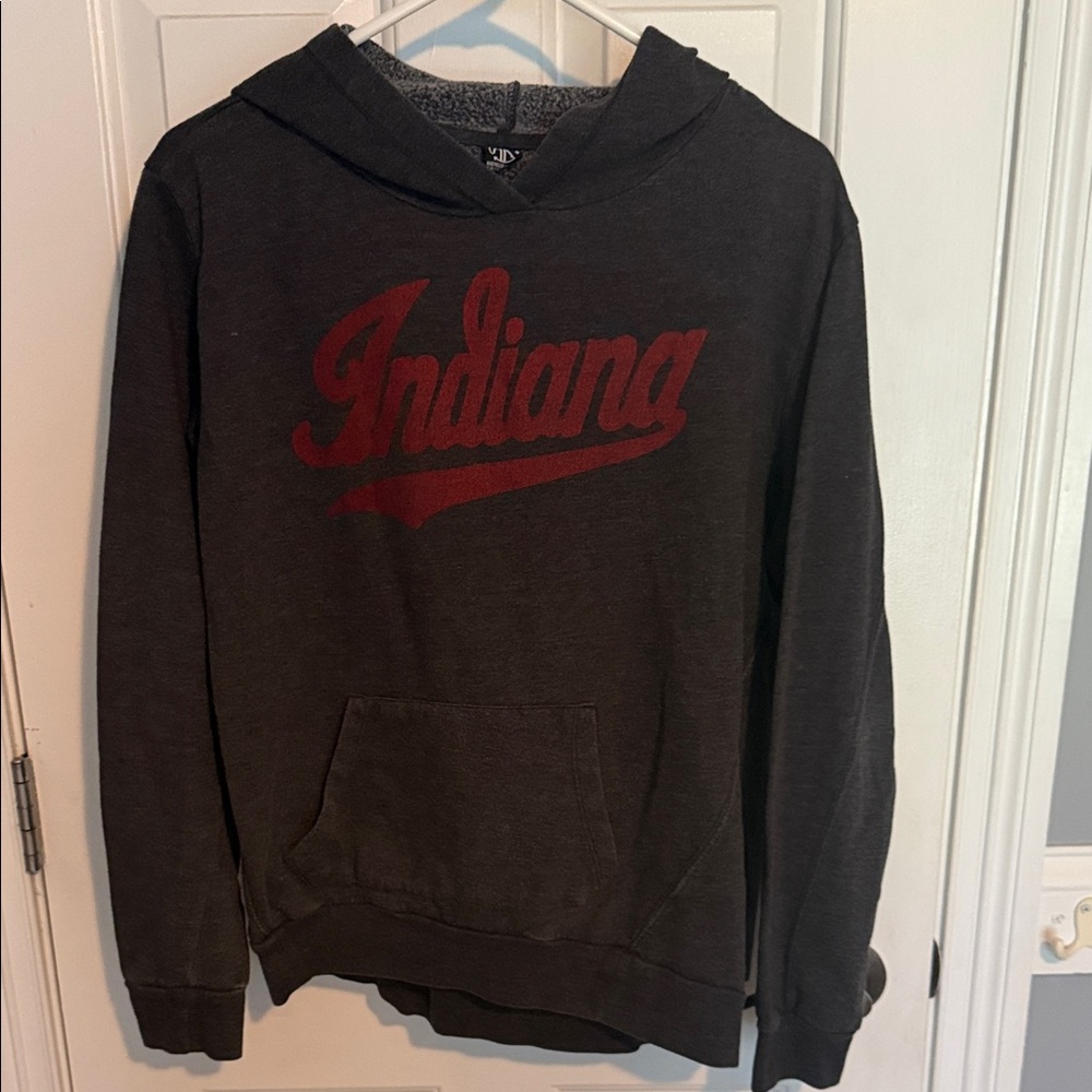 Recycled Karma Dark Gray Pullover with Red Script